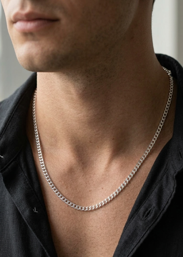 سلسلة حلقات معدنية – فضة إسترليني 925