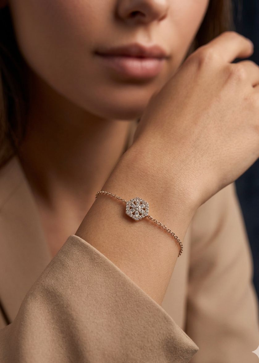 Snow Style Sterling Silver Bracelet