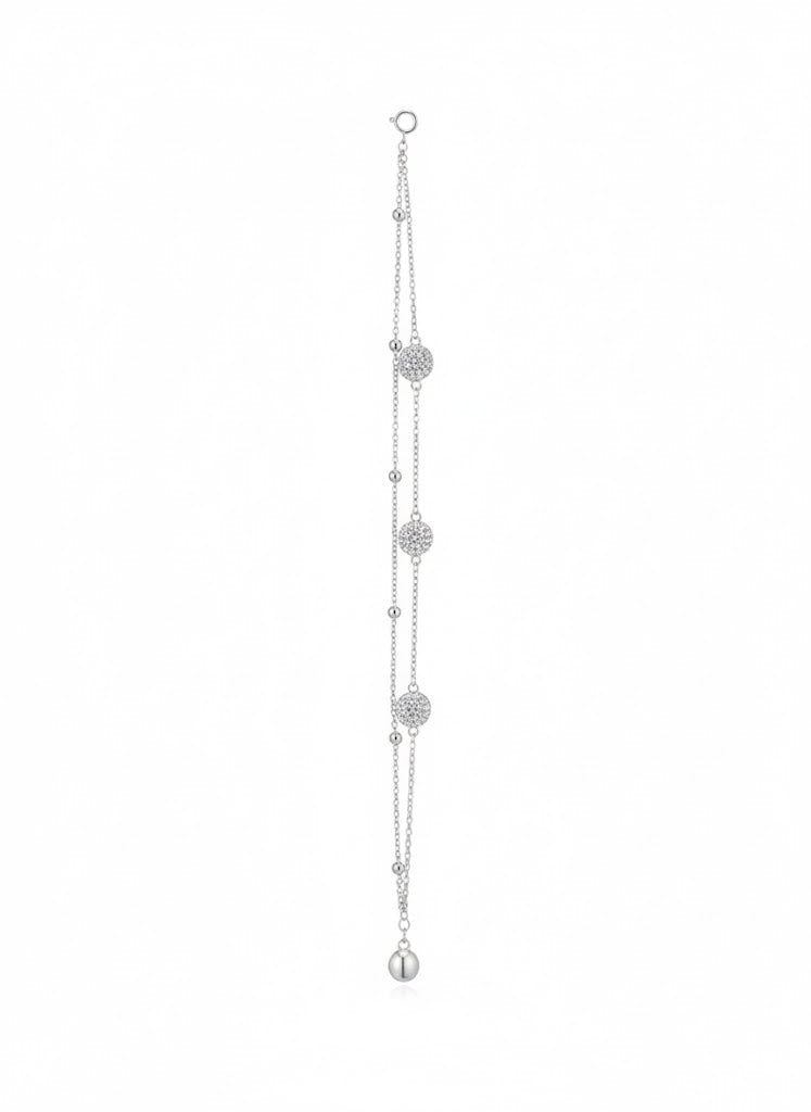 Italian Double Circle Silver Bracelet 925