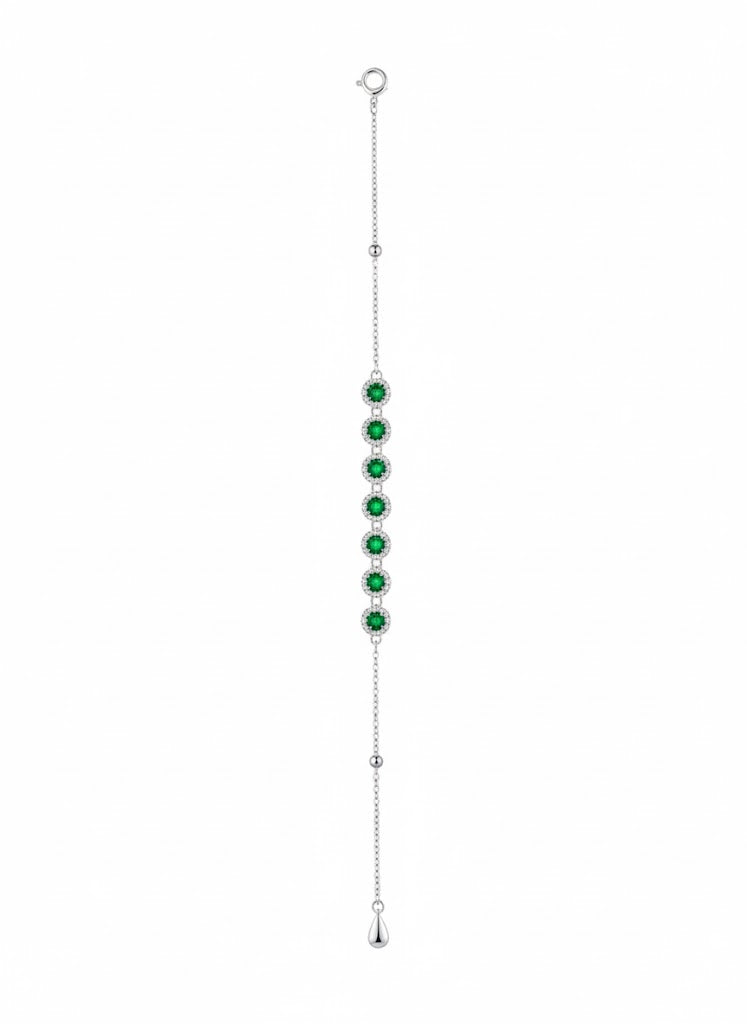 Italian Green Stone Silver Bracelet 925 – Classic