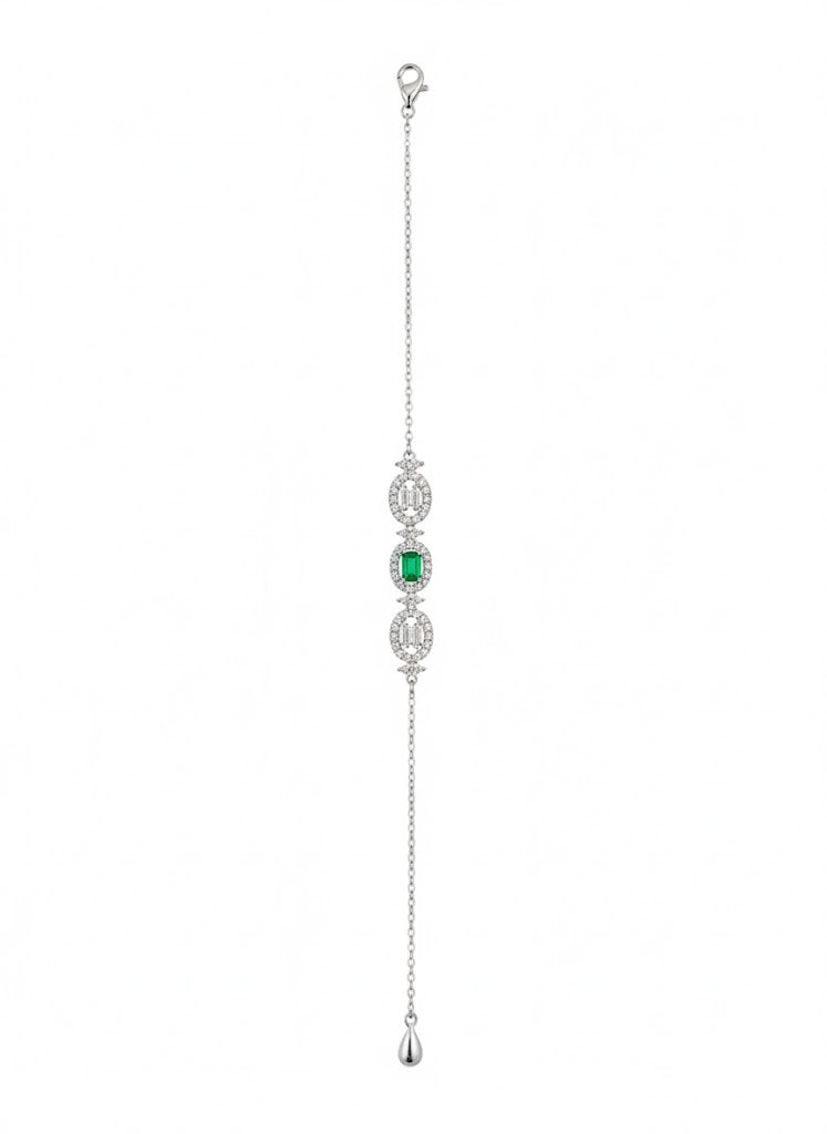 Italian Green Stone Silver Bracelet 925 – New Edition