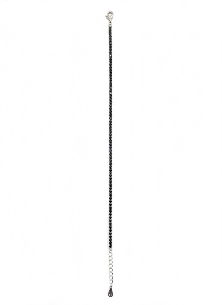 Black Tennis Bracelet in 925 Sterling Silver