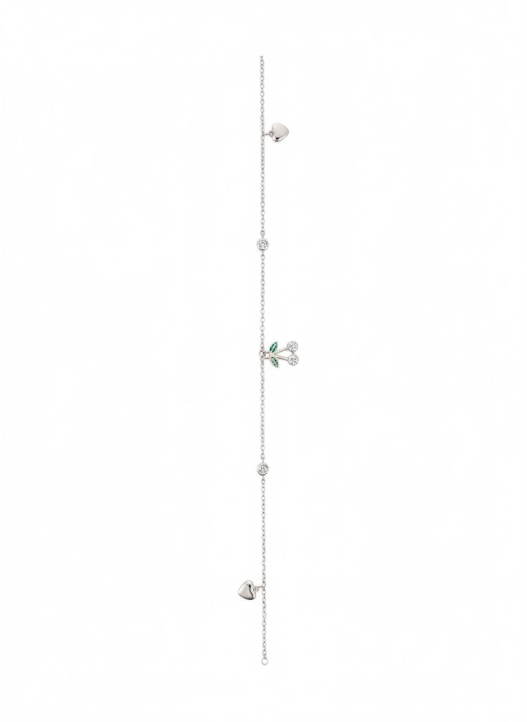 Classic Silver Anklet in Platinum-Plated 925 Silver