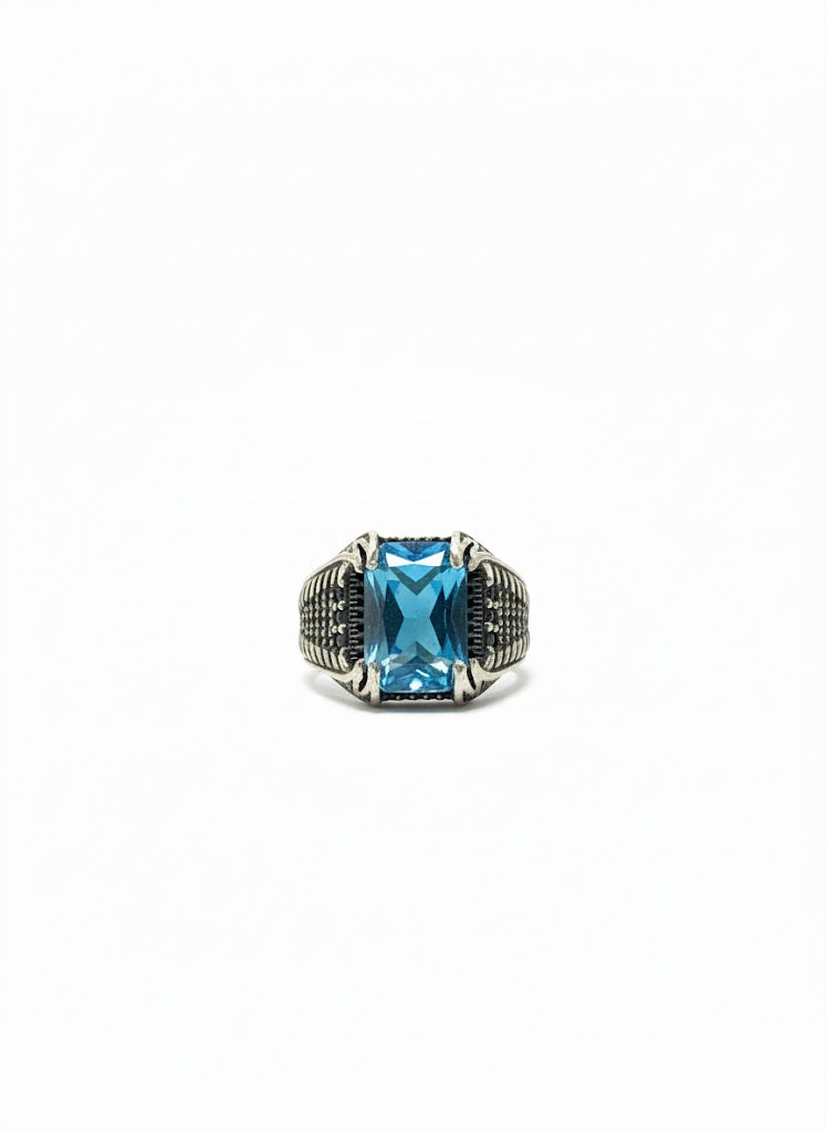 Men’s Ring with Light Blue Stone