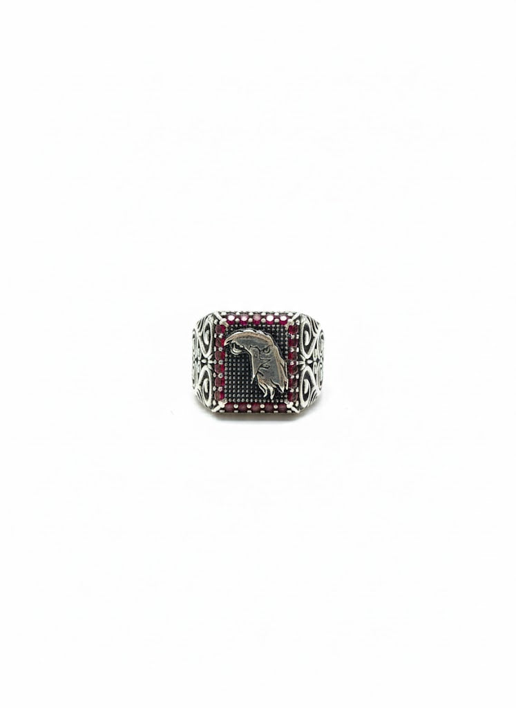 Men’s Falcon Ring in Turkish Silver