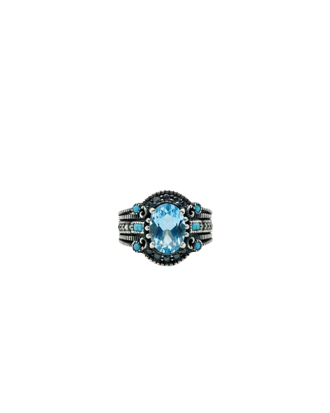 Men’s Ring with Light Blue Stone – Economic