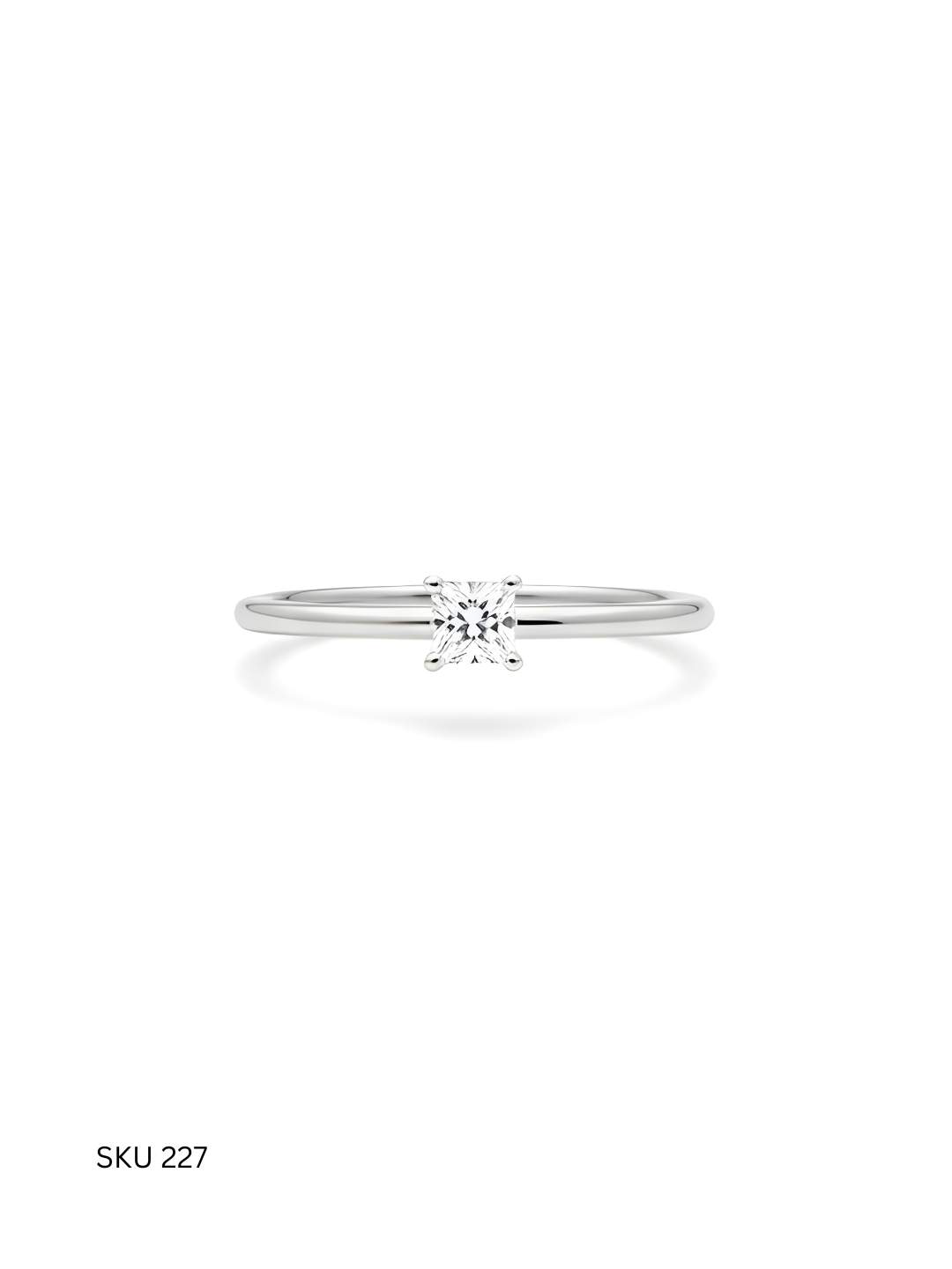 White Stone Solitaire Ring – 925 Silver