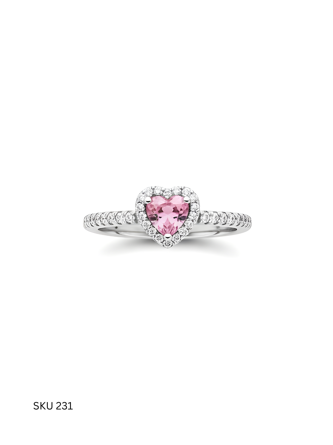 Bandara Ring with Pink Stone – 925 Silver