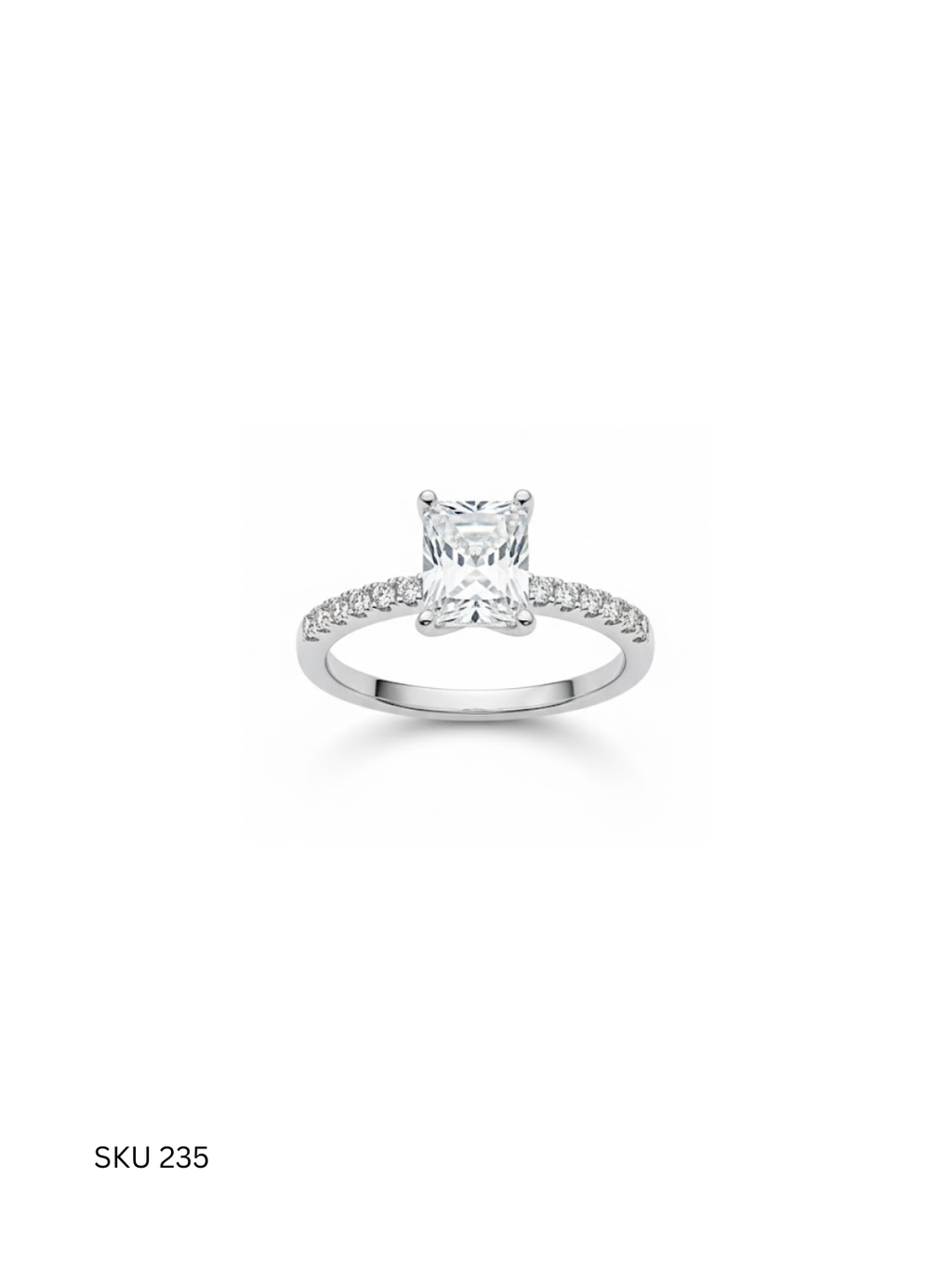 Solitaire Ring – Platinum Plated 925 Silver