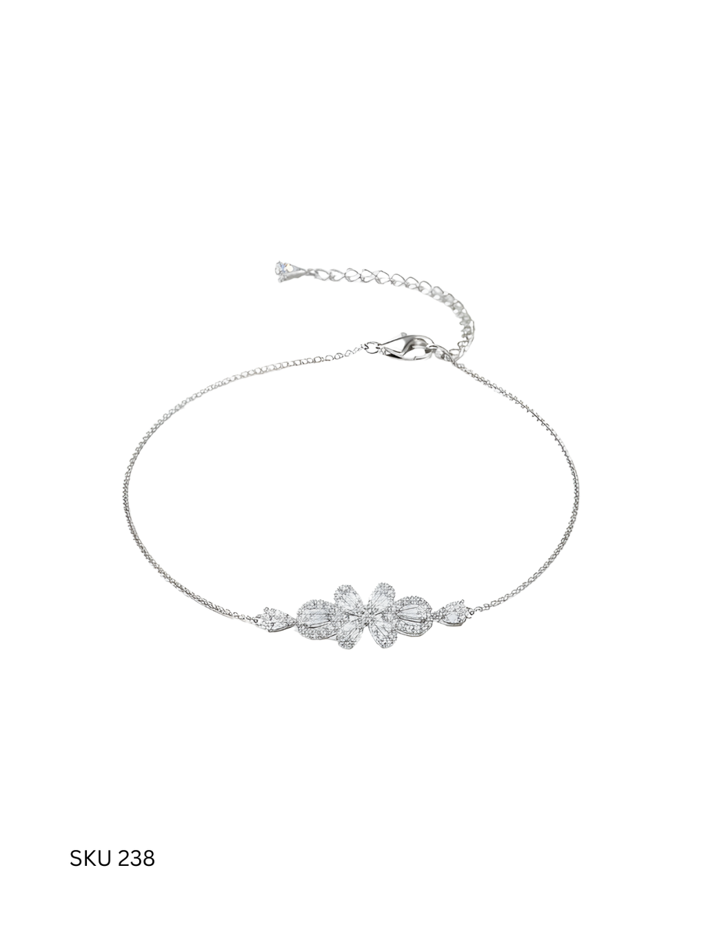 Crystal Infinity Bow Bracelet – 925 Silver