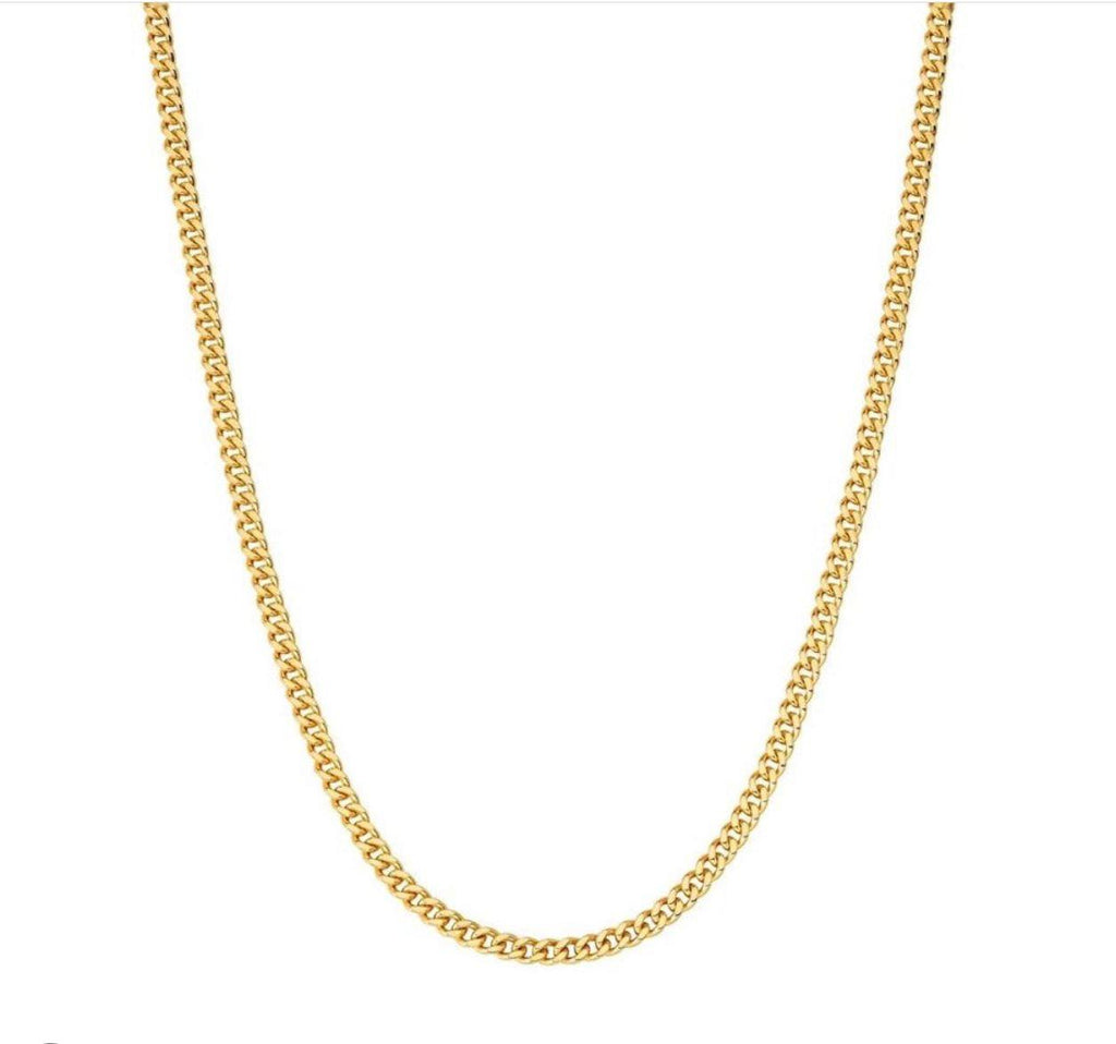 قلادة كلاسيكية من الذهب بسلسلة كوبية