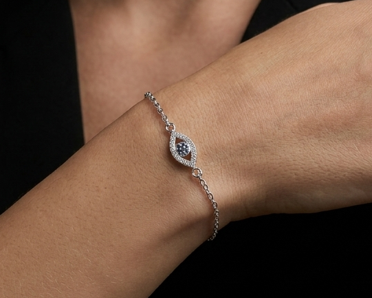 925 Sterling Silver Evil Eye Bracelet