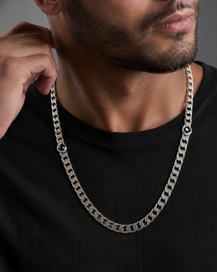 Sleek Silver Cuban Link Chain Necklaces