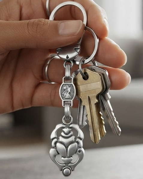 Pharaonic Egyptian Silver Medal Keychain (Economic)