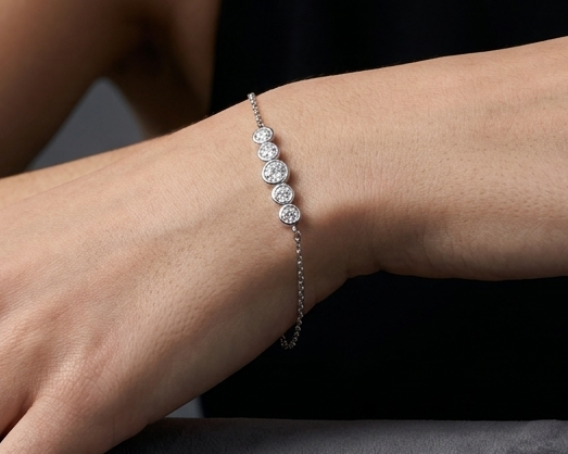 Five Stone Bracelet – 925 Sterling Silver