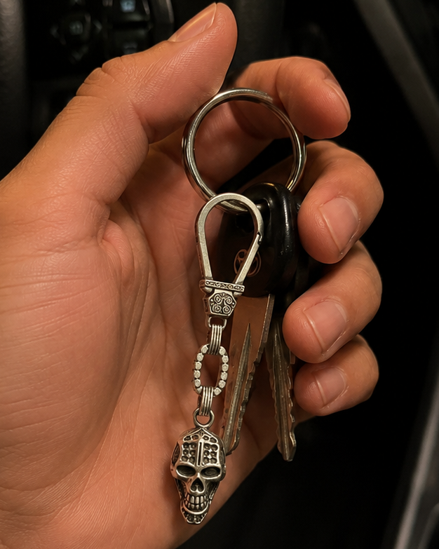 Men’s Egyptian Silver Medal Keychain – Western