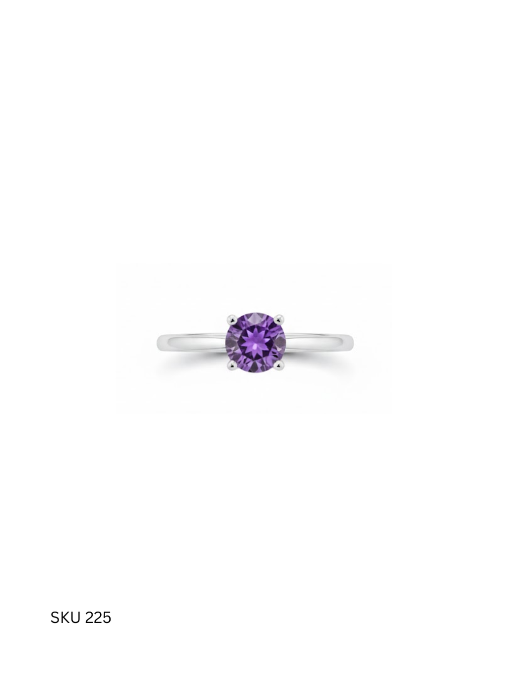 Milk Stone Solitaire Ring – 925 Silver