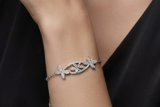 Floral Vine Bracelet – 925 Sterling Silver