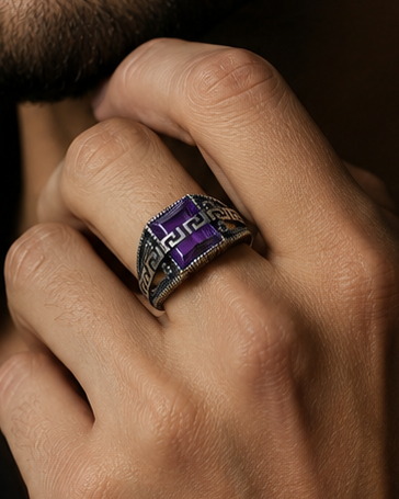 Men’s Ring with Mauve Stone