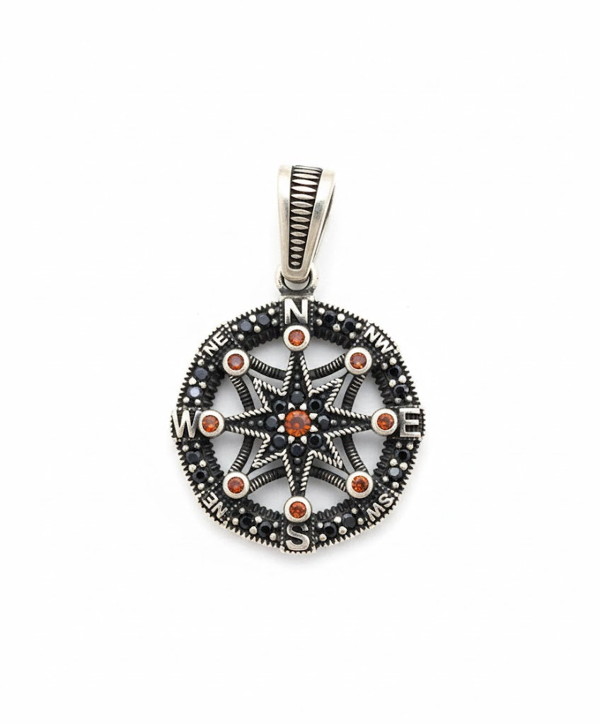 Turkish Silver Compass Pendant 925