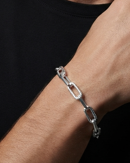 Classic Sterling Silver Men’s Bracelet