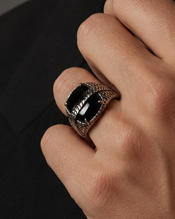 Premium Men’s Black Stone Ring