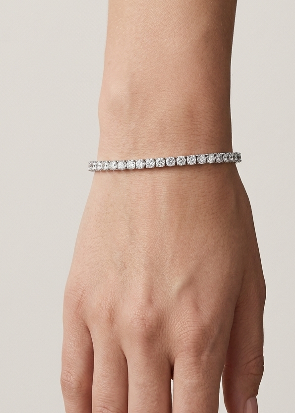 Classic Tennis Silver Bracelet for Women