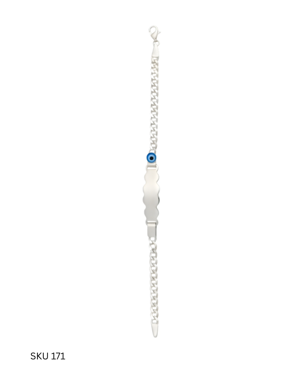 A charming children’s bracelet crafted from Italian 925 sterling silver with a smooth platinum-plated finish. Designed for comfort and durability, it is a thoughtful and trendy gift for special occasions.