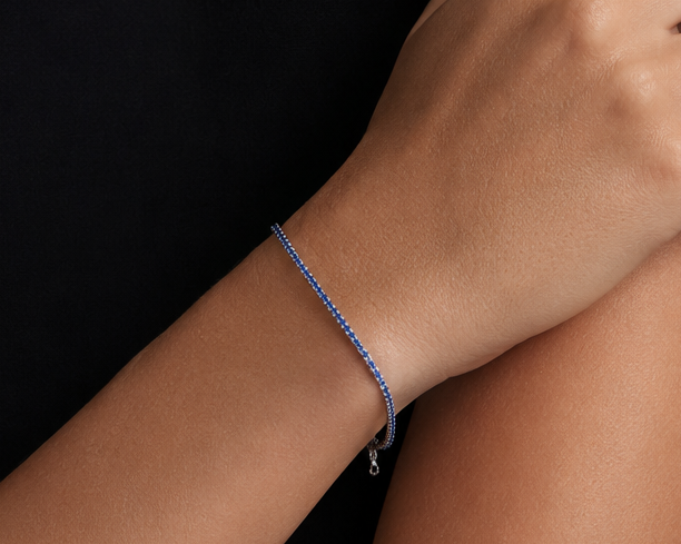 Blue Tennis Bracelet – 925 Sterling Silver