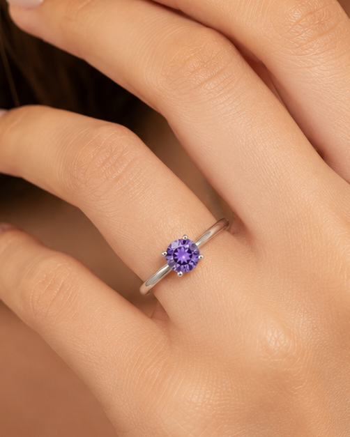 Mauve Stone Ring – 925 Silver