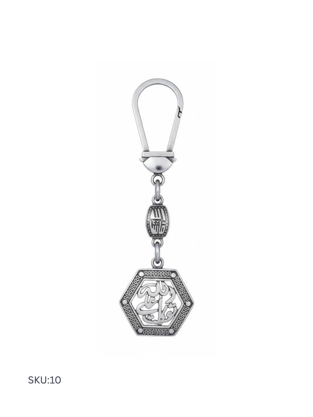 An essential Egyptian silver medal keychain crafted in 800 silver purity with a simple Islamic-inspired design. Designed for practicality and cultural meaning, it is an ideal everyday accessory or budget-friendly gift.