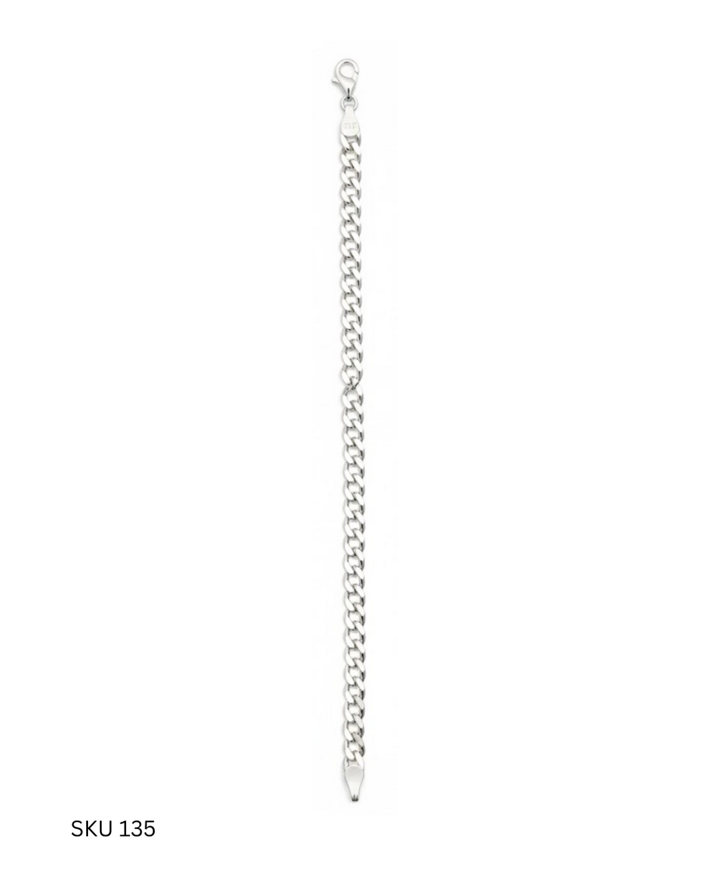 Designed with industrial-inspired grommet links, this Italian 925 sterling silver bracelet offers a powerful presence with refined finishing—ideal for men who prefer bold accessories.