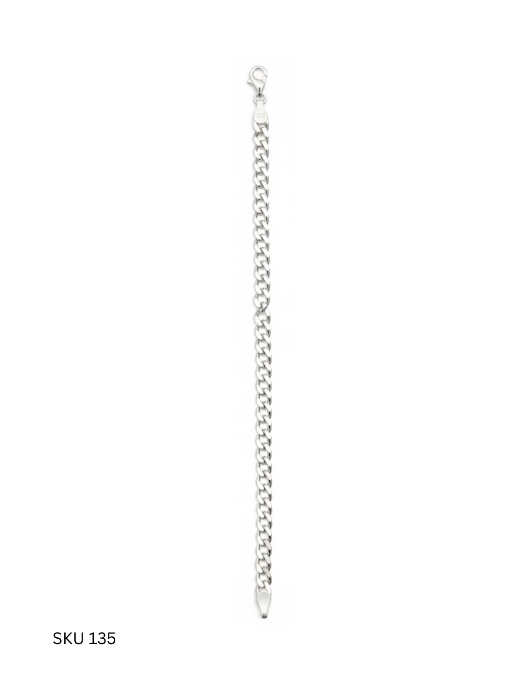 Designed with industrial-inspired grommet links, this Italian 925 sterling silver bracelet offers a powerful presence with refined finishing—ideal for men who prefer bold accessories.