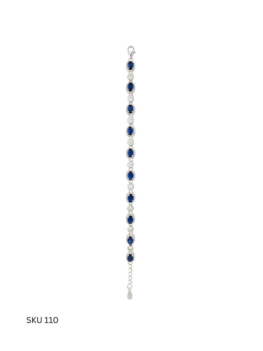 A refined blue stone bracelet crafted in Italian sterling silver (925), offering a sophisticated color accent with timeless appeal.