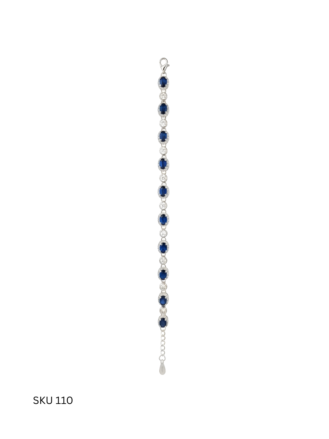 A refined blue stone bracelet crafted in Italian sterling silver (925), offering a sophisticated color accent with timeless appeal.