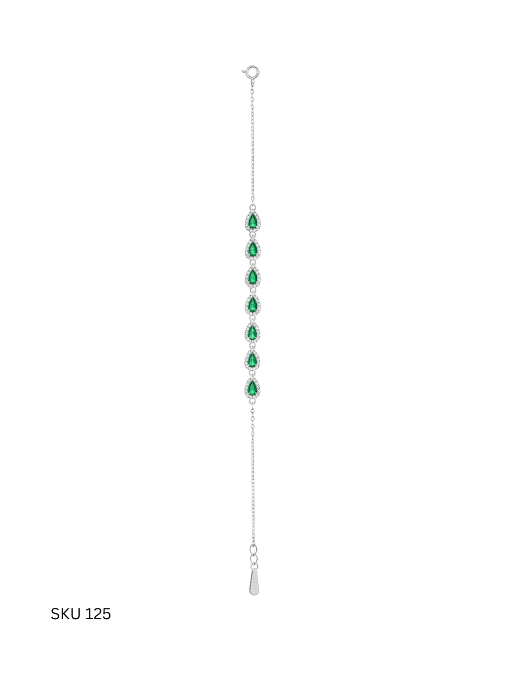 A refined teardrop bracelet crafted from Italian sterling silver (925) with platinum plating, offering graceful movement and elegant simplicity.