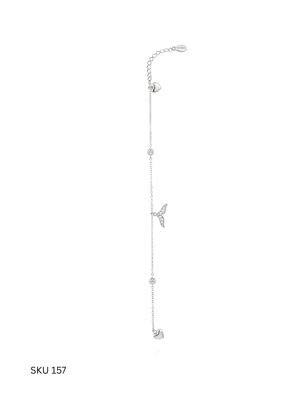 A minimalist anklet crafted from Italian 925 sterling silver with a polished platinum finish. Designed for subtle elegance, it complements both casual and refined outfits.