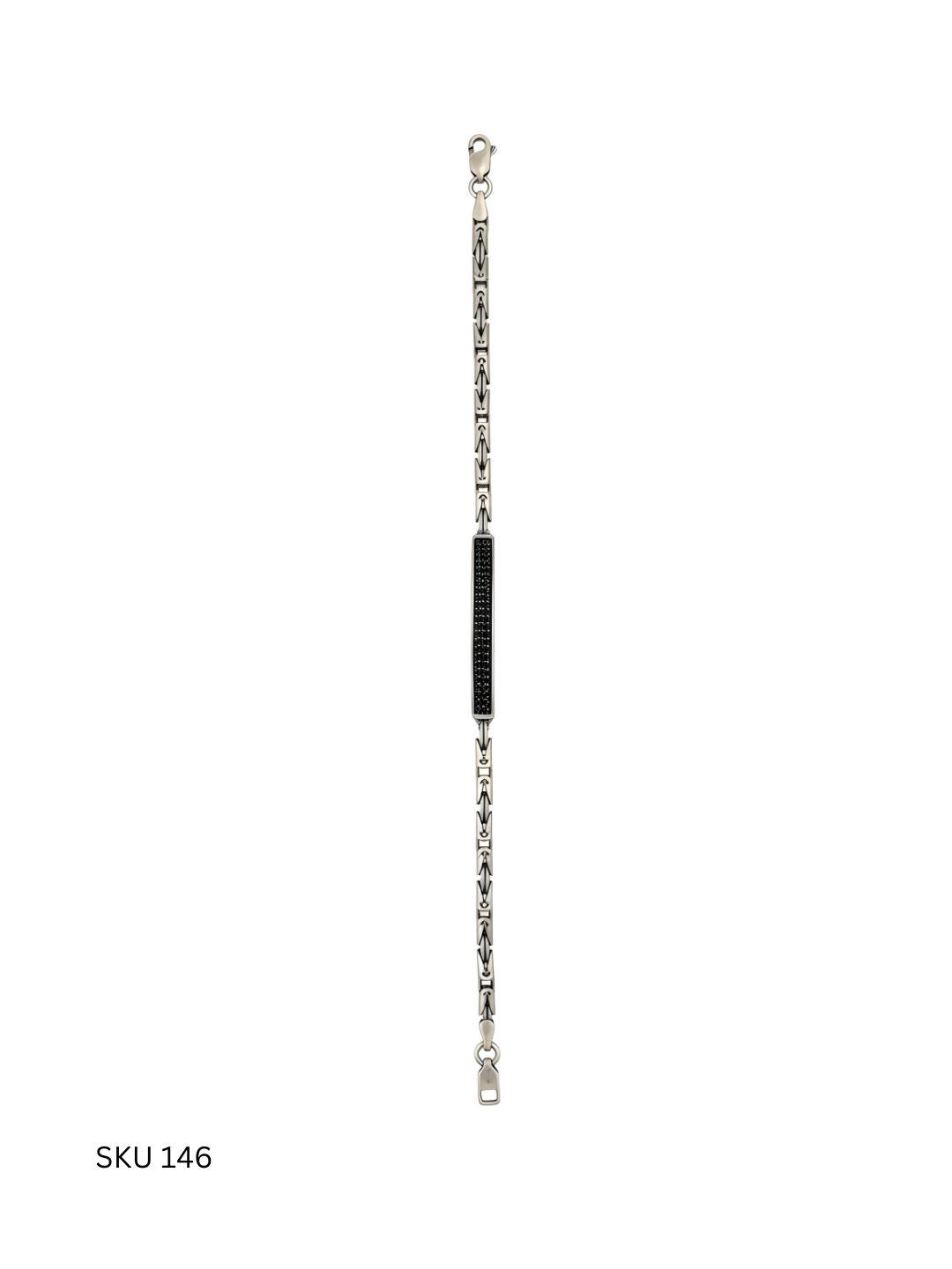 A premium King bracelet crafted from Turkish 925 sterling silver with a bold black finish. Designed for statement-making luxury and commanding presence.