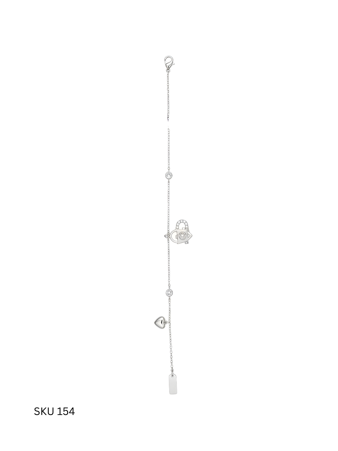 A delicate kitty charm anklet crafted from Italian 925 sterling silver with platinum plating. Playful yet refined, this anklet adds a charming accent to everyday and summer looks.