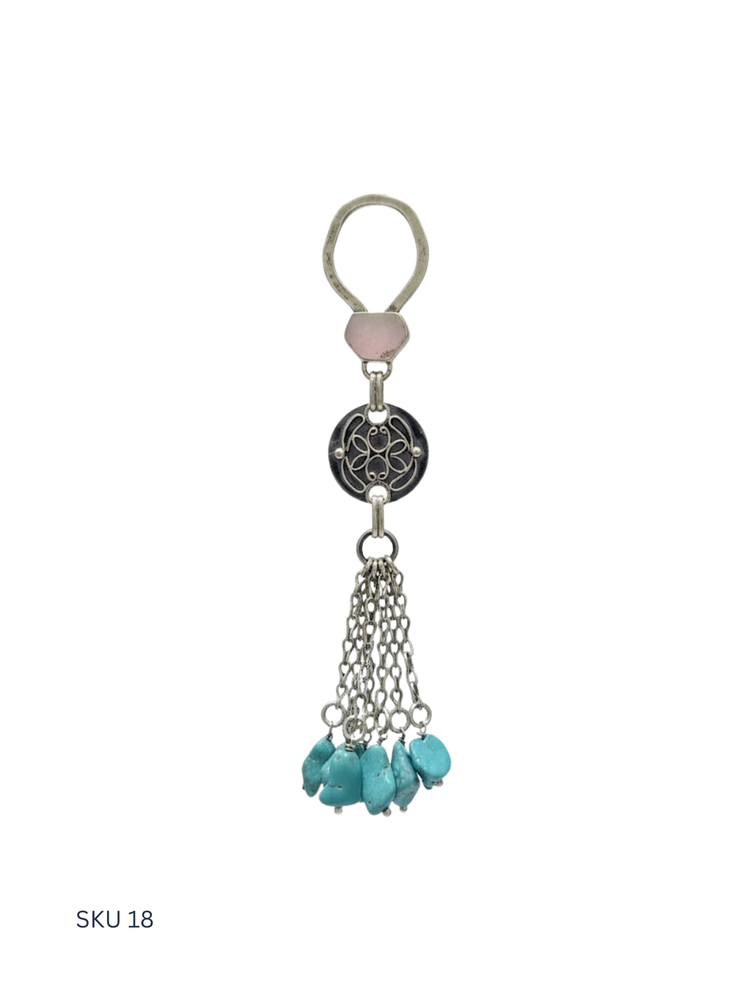 Deluxe version of the lady’s Egyptian silver medal keychain, crafted in 800 silver purity with refined stone detailing. A sophisticated Western-inspired accessory designed to elevate everyday essentials.