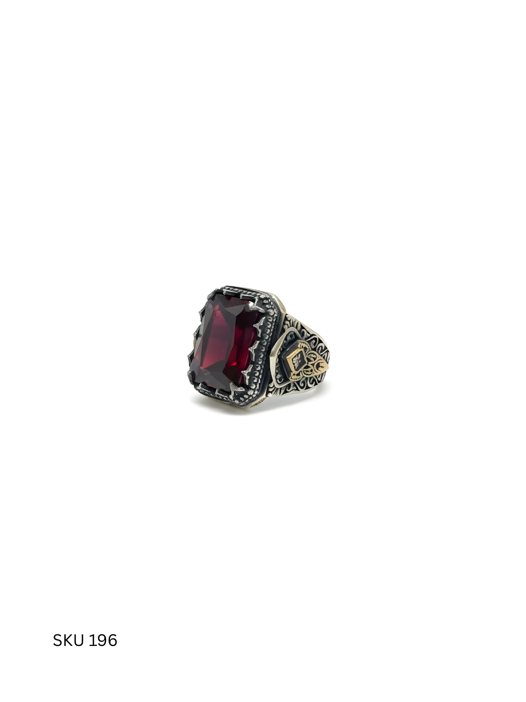 A striking men’s ring crafted from Turkish 925 sterling silver and set with a rich red stone. Designed as a premium statement piece, it conveys power, confidence, and refined taste.