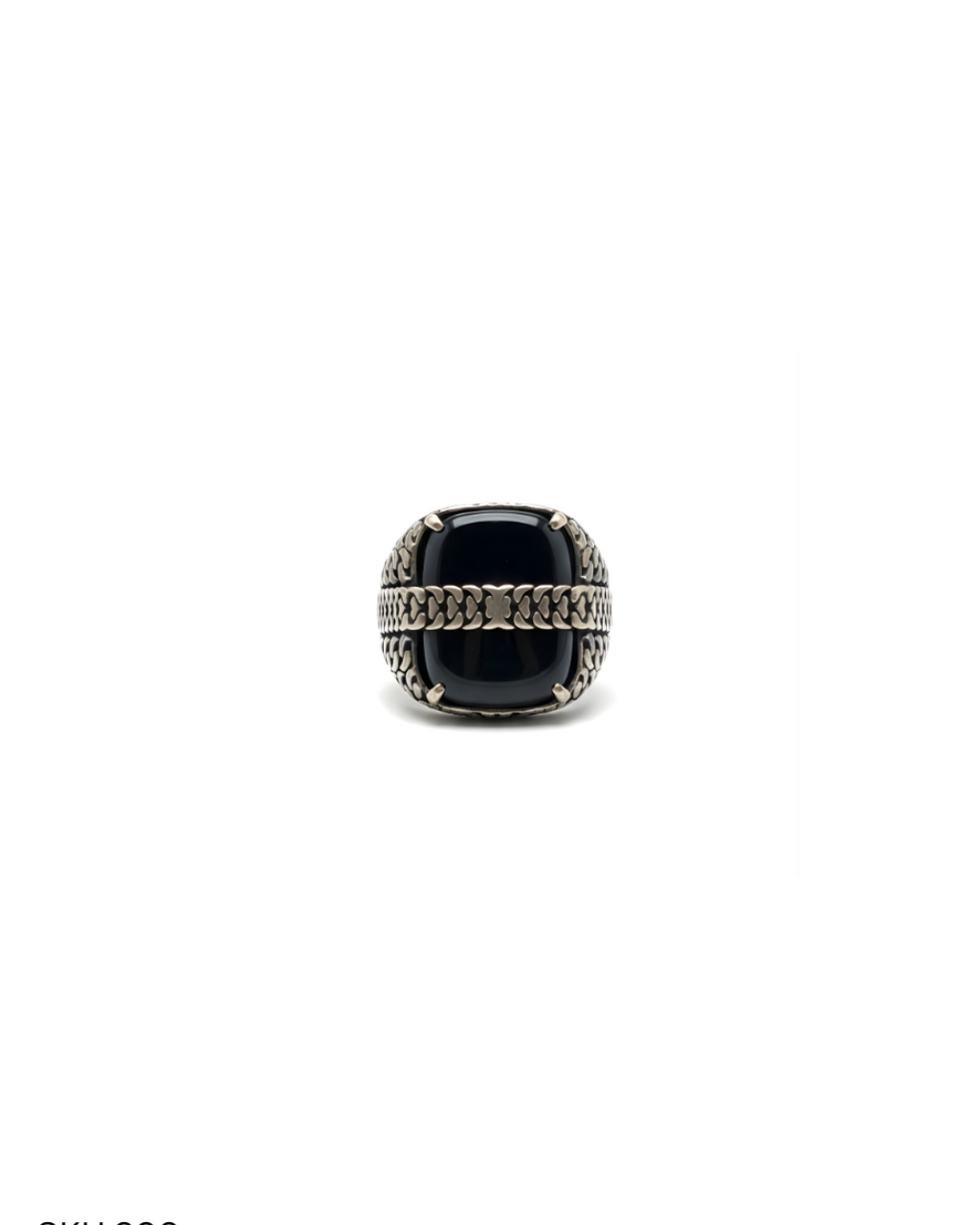 A premium men’s ring crafted from Turkish 925 sterling silver and enhanced with a bold black stone. Designed for statement styling and confident expression.