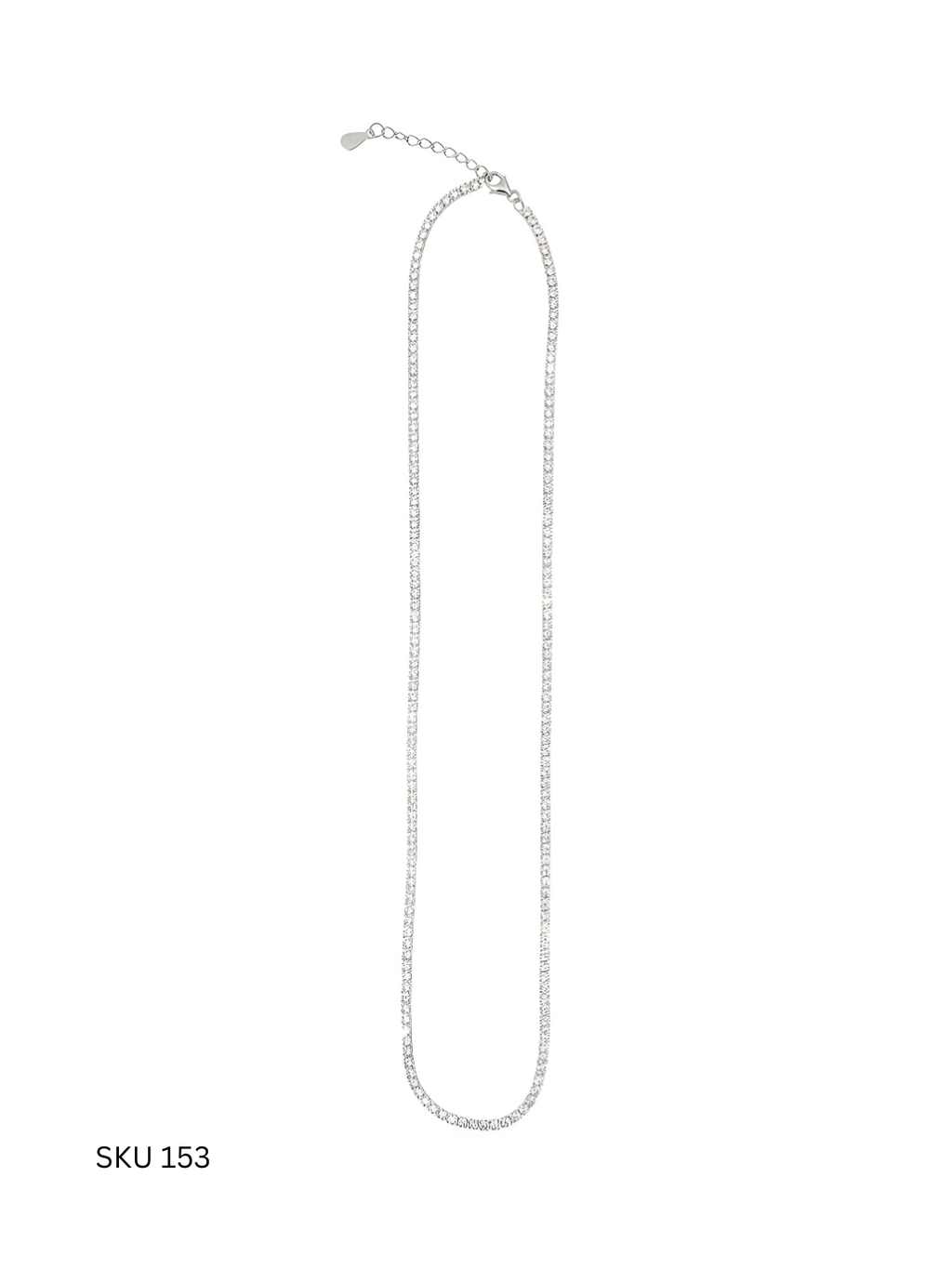A refined tennis necklace crafted from Italian 925 sterling silver and enhanced with platinum plating. Featuring a seamless row of luminous stones, it delivers timeless elegance suitable for both daily wear and special occasions.