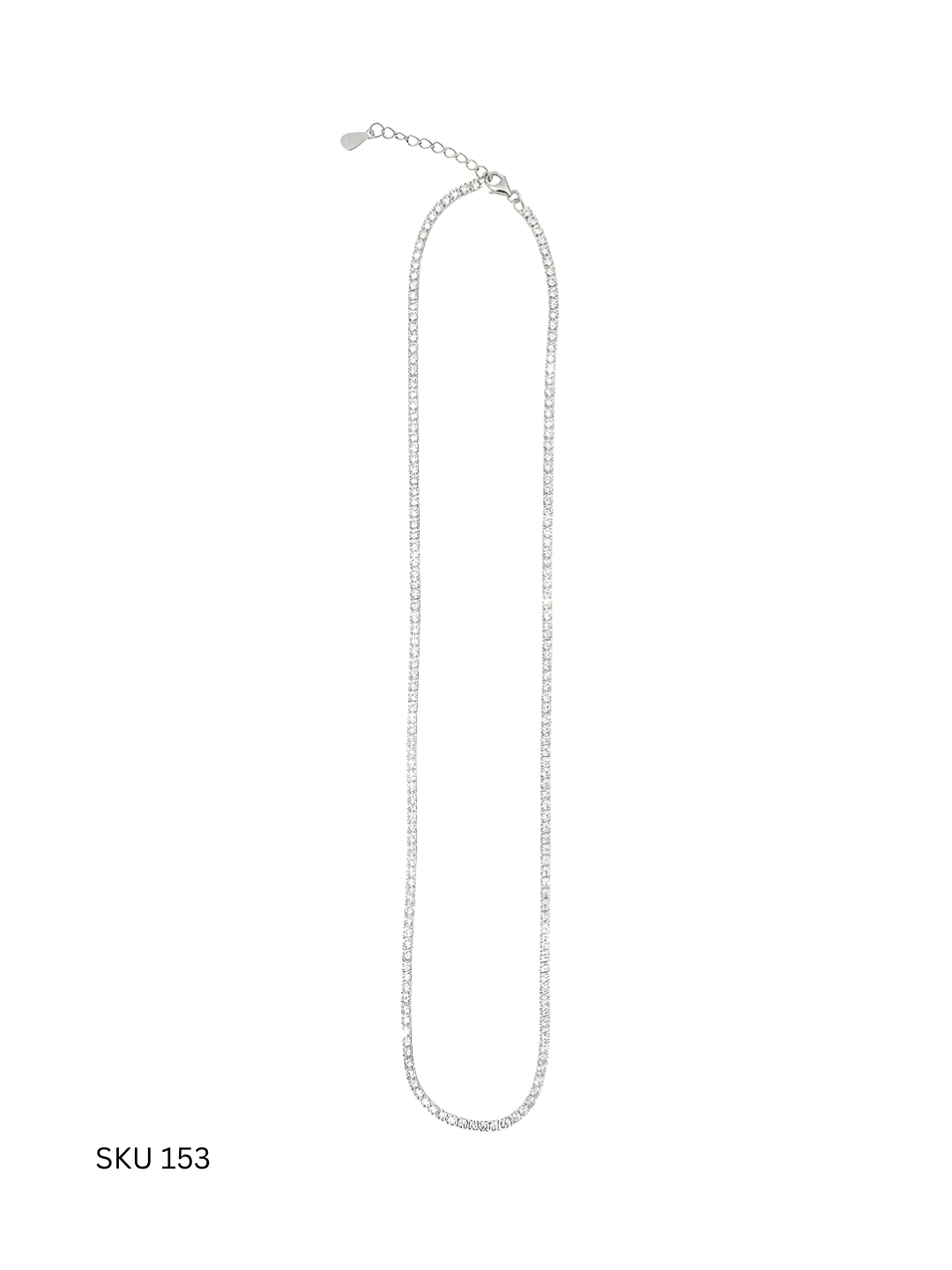 A refined tennis necklace crafted from Italian 925 sterling silver and enhanced with platinum plating. Featuring a seamless row of luminous stones, it delivers timeless elegance suitable for both daily wear and special occasions.
