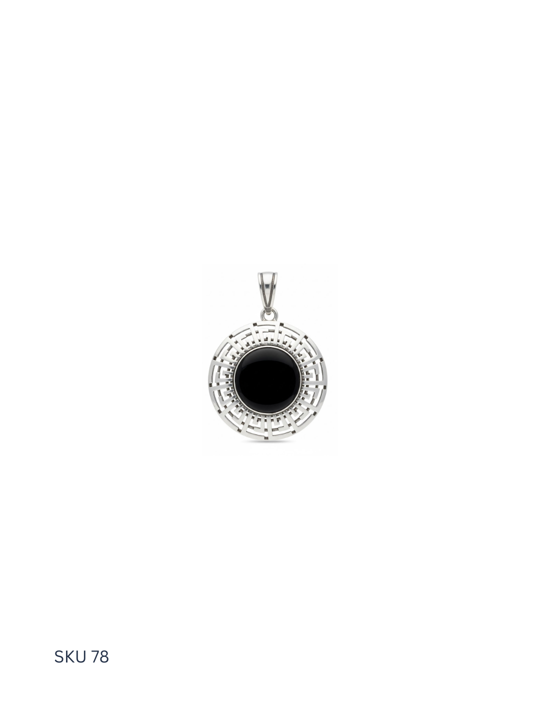 A modern interpretation of the classic black stone pendant, crafted in Turkish sterling silver (925) for a confident and contemporary masculine look.