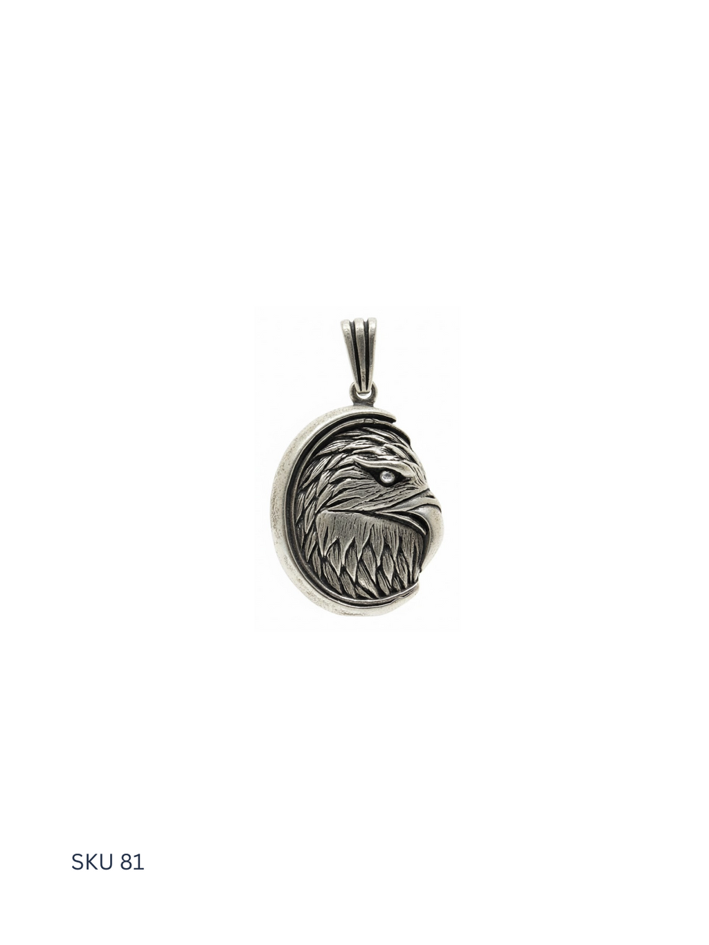 A classic falcon pendant crafted from Turkish sterling silver (925), offering timeless symbolism of freedom and strength.