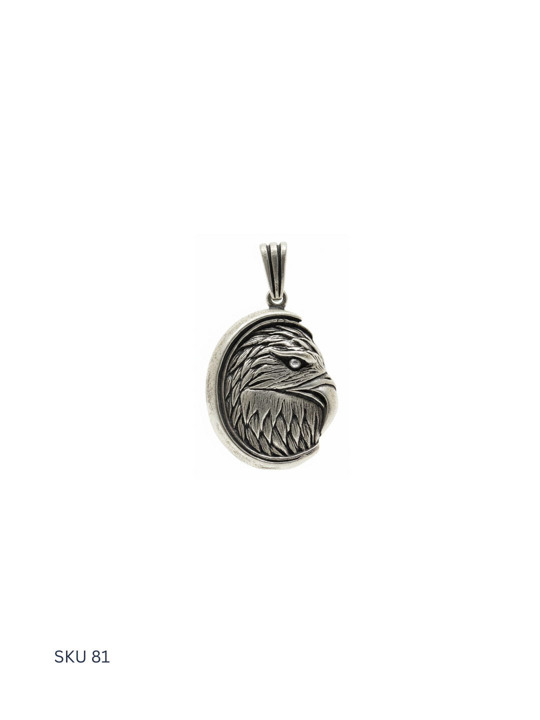 A classic falcon pendant crafted from Turkish sterling silver (925), offering timeless symbolism of freedom and strength.