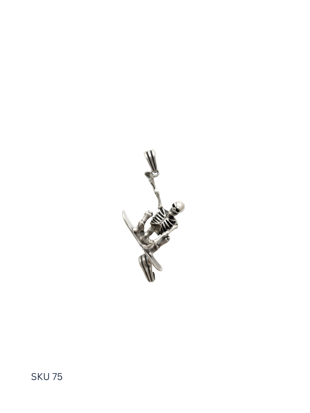 A distinctive skeleton pendant crafted in Turkish sterling silver (925), representing strength, individuality, and fearless expression in contemporary men’s jewelry.