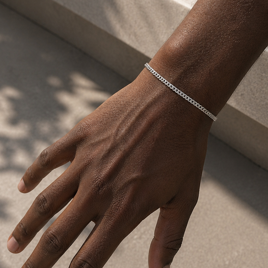 Economic Men’s Sterling Silver Bracelet