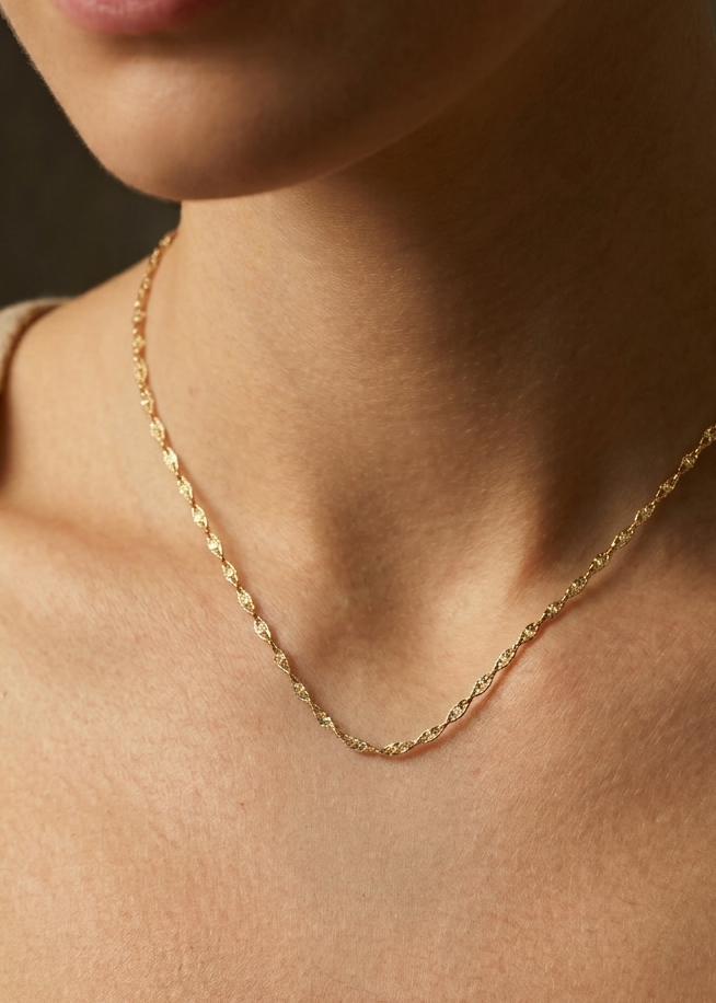 Two-Tone Chain Necklace 925 Silver